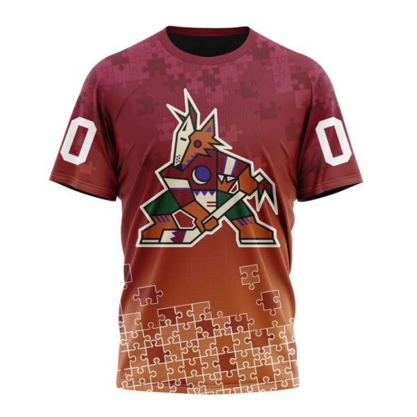 NHL Arizona Coyotes Special Autism Awareness Design All Over Print T Shirt