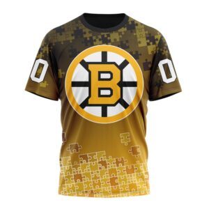 NHL Boston Bruins Special Autism Awareness Design All Over Print T Shirt 1