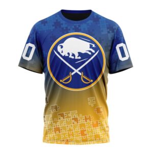 NHL Buffalo Sabres Special Autism Awareness Design All Over Print T Shirt 1
