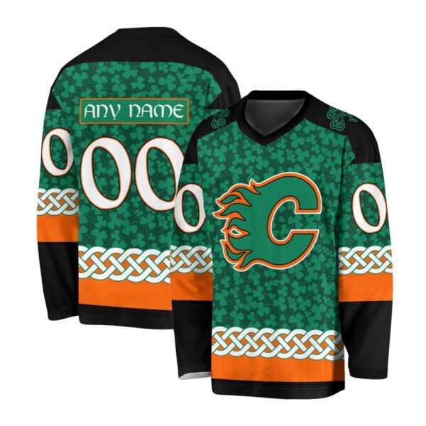 NHL Calgary Flames Special St.Patrick’s Day Design Jersey Shirt