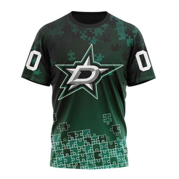 NHL Dallas Stars Special Autism Awareness Design All Over Print T Shirt