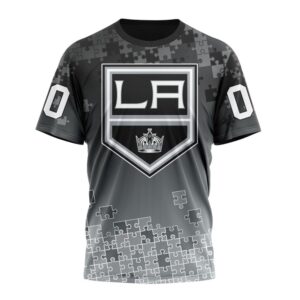 NHL Los Angeles Kings Special Autism Awareness Design All Over Print T Shirt 1