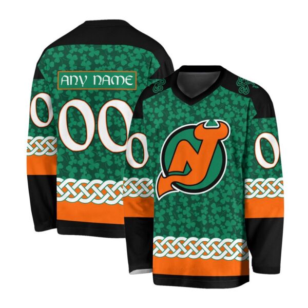 NHL New Jersey Devils Special St.Patrick’s Day Design Jersey Shirt