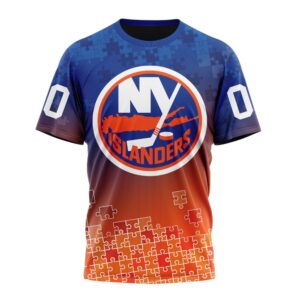 NHL New York Islanders Special Autism Awareness Design All Over Print T Shirt 1