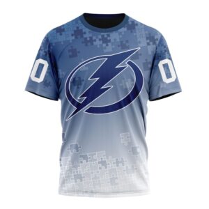 NHL Tampa Bay Lightning Special Autism Awareness Design All Over Print T Shirt 1
