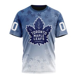 NHL Toronto Maple Leafs Special Autism Awareness Design All Over Print T Shirt 1