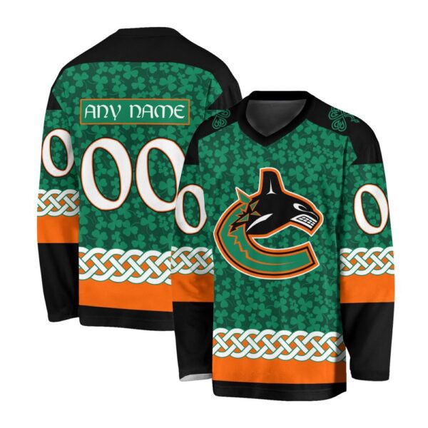 NHL Vancouver Canucks Special St.Patrick’s Day Design Jersey Shirt