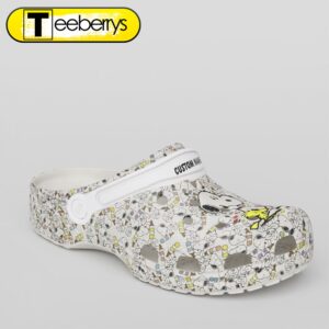 Footwearmerch Custom Name Peanuts Snoopy White Clogs Shoes 2