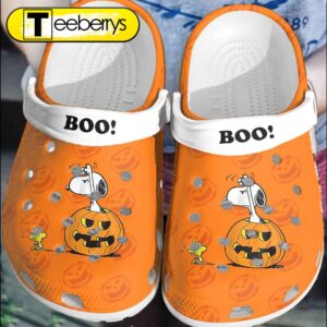 Footwearmerch Halloween Snoopy Boo In The Pumpkin The Peanut Movie Crocband Clogs 1 1
