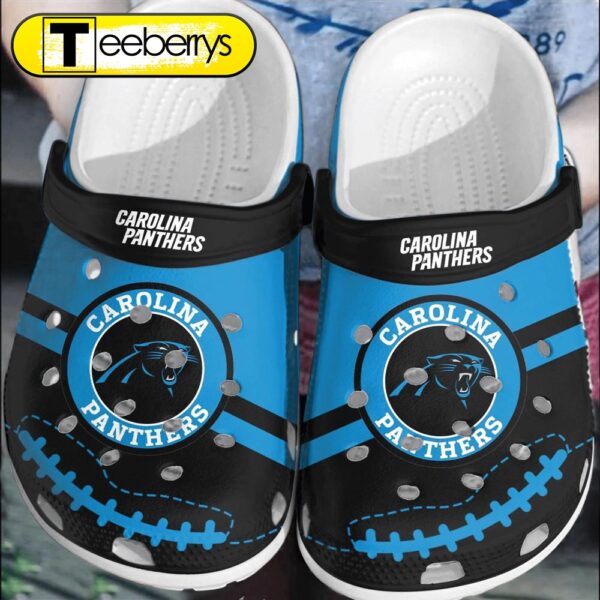 Footwearmerch NFL Carolina Panthers Football  Comfortable Clogs Shoes  For Men Women