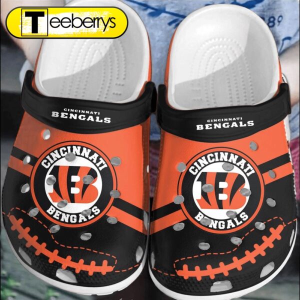 Footwearmerch NFL Cincinnati Bengals Football   Shoes Clogs Comfortable For Men Women