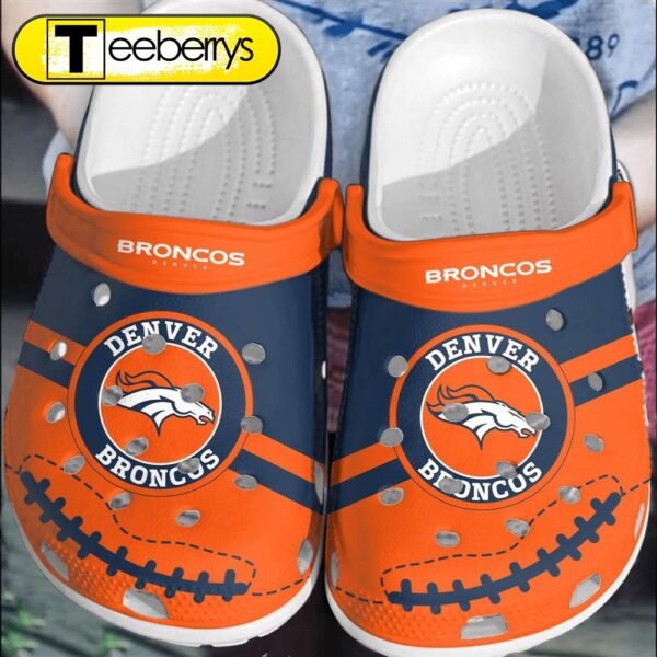 Footwearmerch NFL Denver Broncos Football  Shoes Comfortable  Clogs For Men Women