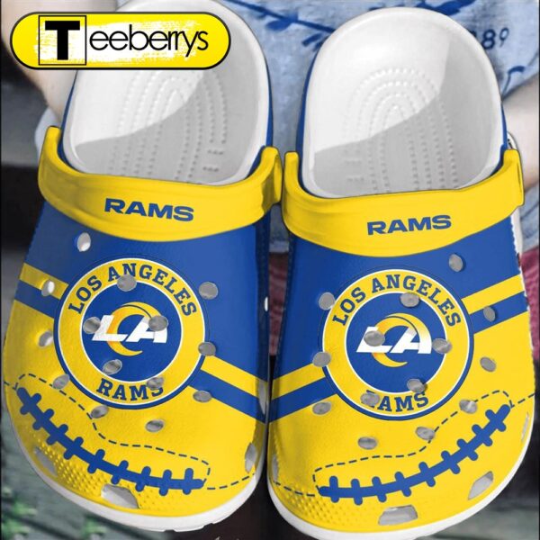 Footwearmerch NFL LA Rams Football Clogs Shoes  Comfortable For Men Women