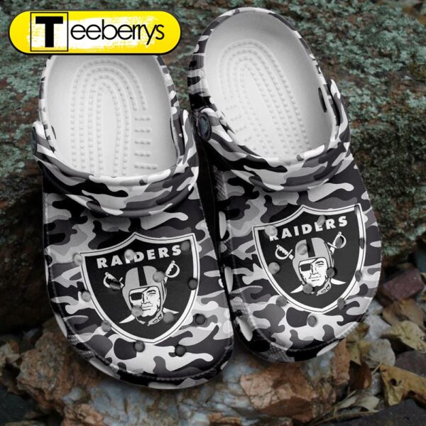 Footwearmerch NFL Lasvegas Raiders Football Shoes  Clogs Comfortable For Men Women