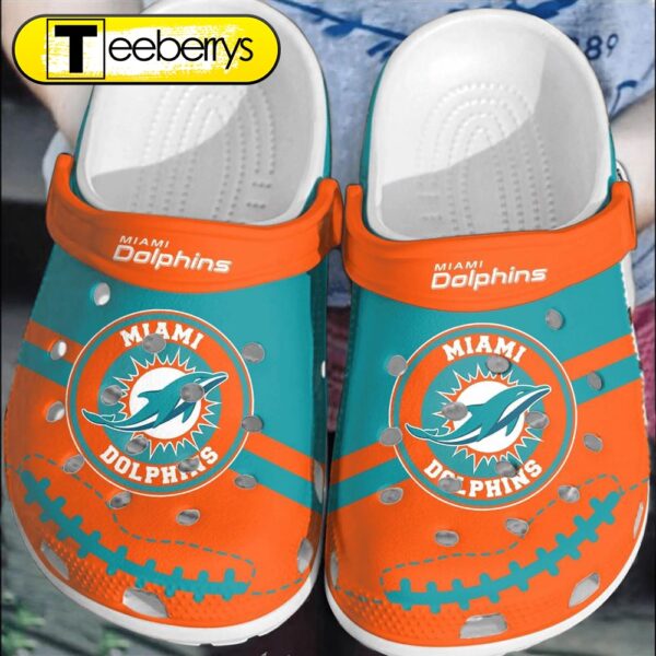 Footwearmerch NFL Miami Dolphins Football Comfortable Clogs Shoes  For Men Women