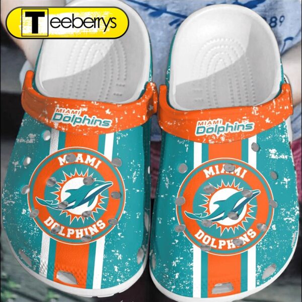 Footwearmerch NFL Miami Dolphins Football Comfortable Shoes  Clogs For Men Women