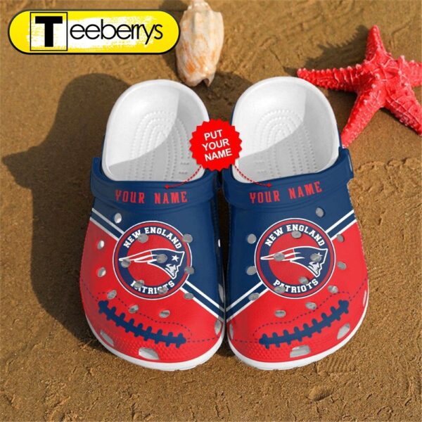 Footwearmerch New England Patriots Personalized Custom For Nfl Fans Clog Shoes