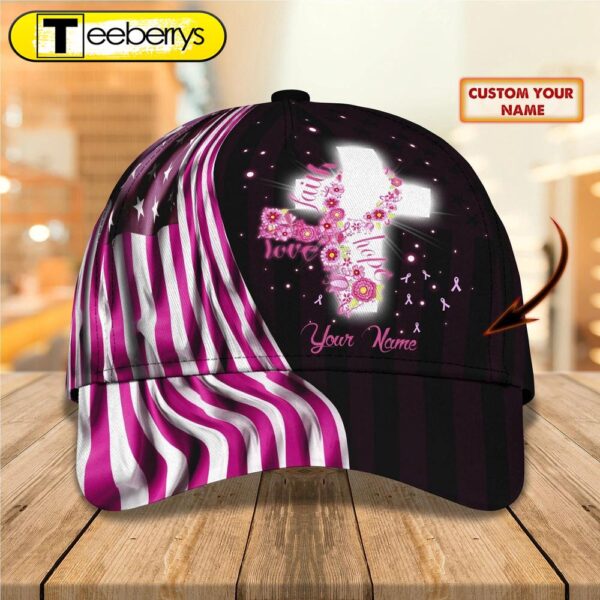 3D All Over Print Breast Cancer Awareness Baseball Cap Hat – Custom Breast Cancer Gift