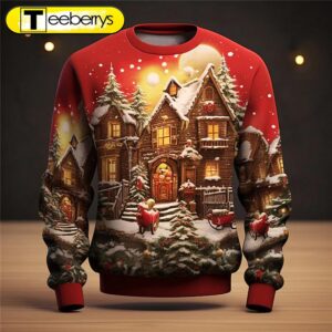 3D Christmas Street Print Shirt – Gift For Xmas