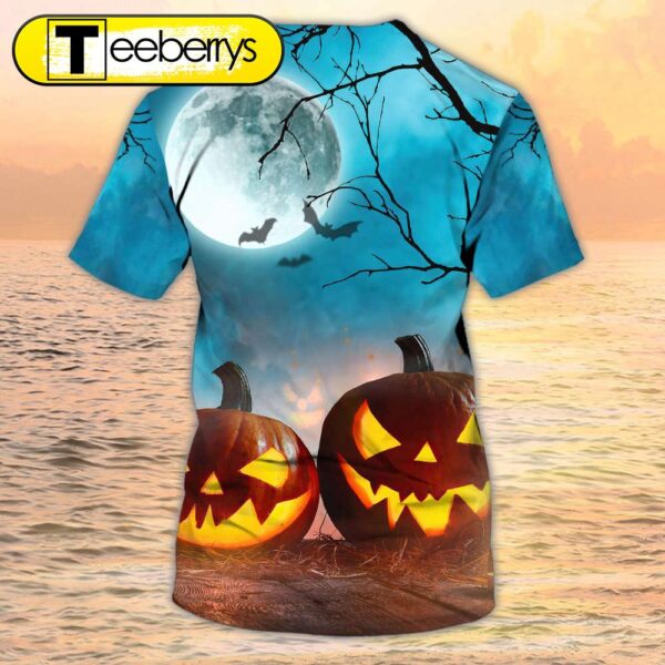 3D Pumpkin Light Sublimation On Halloween Tshirt Halloween Shirts Gift For Halloween