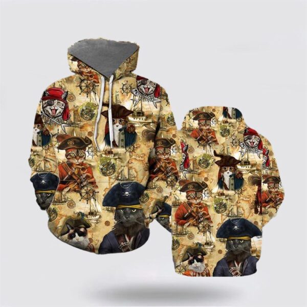 Amazing Pirate Cat 3D All Over Print Hoodie
