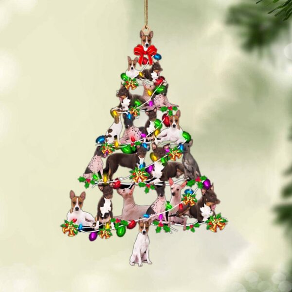 American Hairless Terrier-Christmas Tree Lights-Two Sided Christmas Plastic Hanging Ornamen