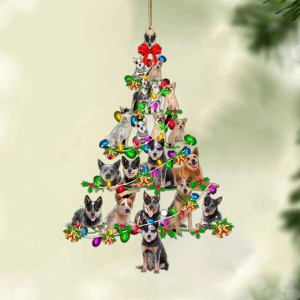 Australian Cattle Dog-Christmas Tree Lights-Two Sided Christmas Plastic Hanging Ornamen