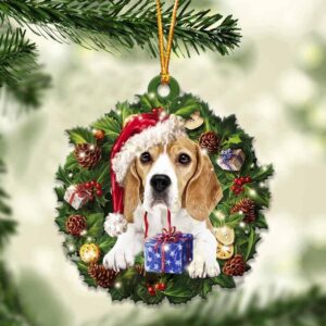 Beagle With Santa Hat Christmas…