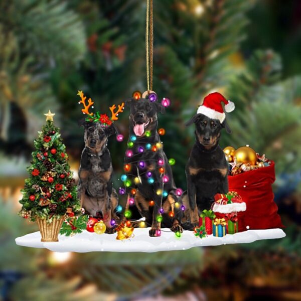 Beauceron-Christmas Dog Friends Hanging Christmas Plastic Hanging Ornamen