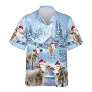 Brahman Cow Snowy Christmas Hawaiian…