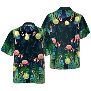 Christmas Flamingo Tropical Hawaiian Shirt…