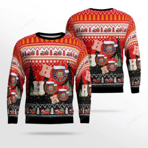 Florida, West Palm Beach Fire Department 3D Ugly Christmas Sweater
