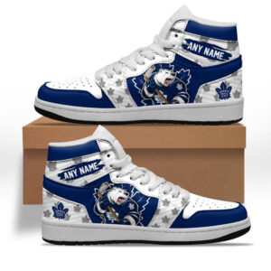 NHL Toronto Maple Leafs Air Jordan 1 Shoes Special Team Mascot Design Hightop Sneakers