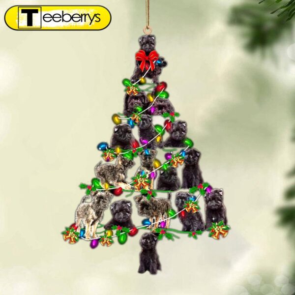 Affenpinscher-Christmas Tree Lights-Two Sided Christmas Plastic Hanging Ornament