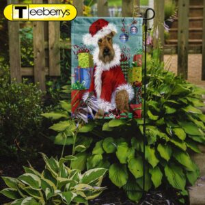 Airedale Santa Christmas Flag Garden