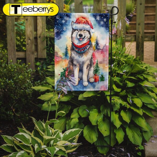 Alaskan Malamute Christmas Garden Flag