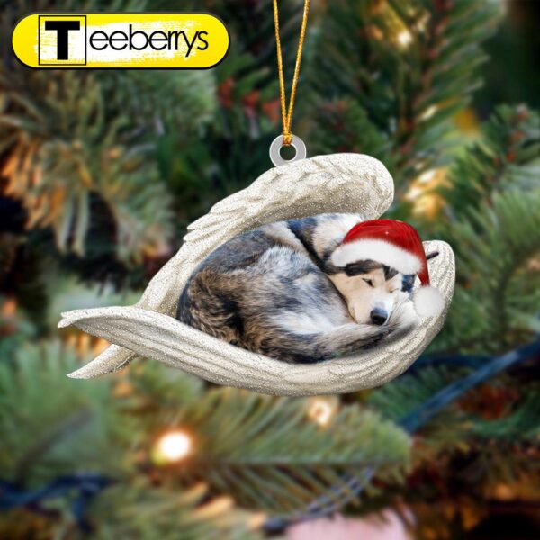 Alaskan Malamute Sleeping Angel Christmas Ornament