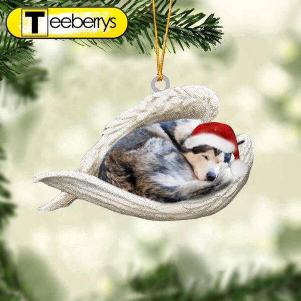 Alaskan Malamute Sleeping Angel Christmas Ornament