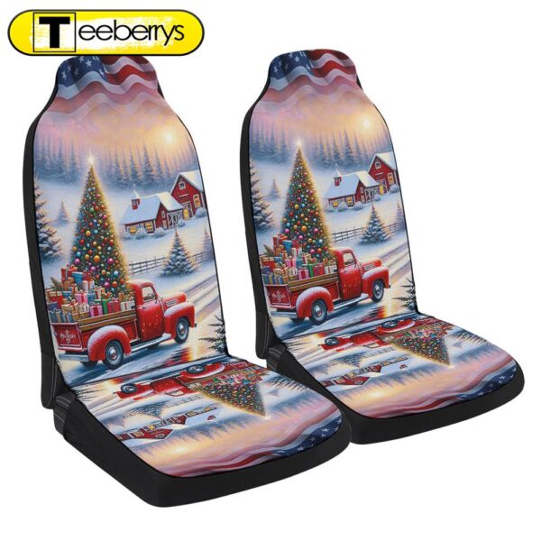 All Hearts Come Home For Christmas Red Truck Seat Cover Cars