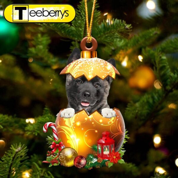 American Akita In Golden Egg Christmas Ornament