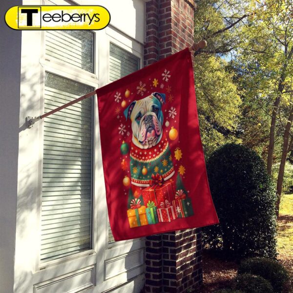 American Bulldog Holiday Christmas House Flag