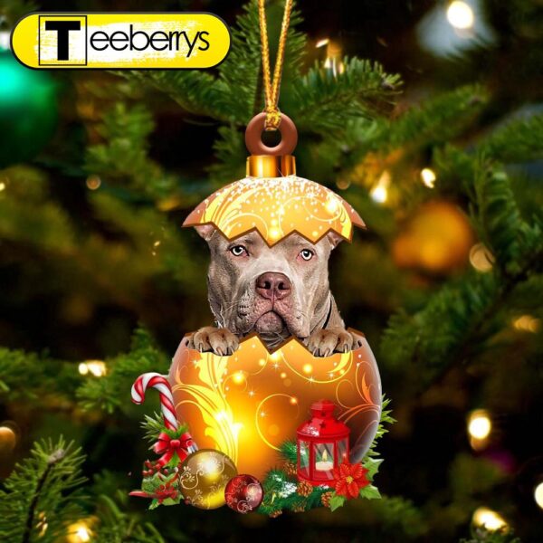 American Bully In Golden Egg Christmas Ornament