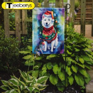 American Eskimo Christmas Garden Flag