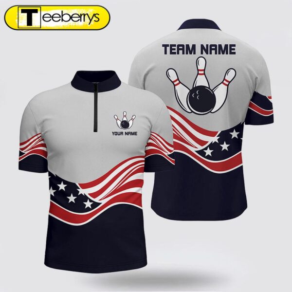 American Flag Bowling Jersey  Custom Bowling Jersey Bowling Shirt Patriotic Shirt For Team