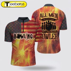 American Flag Flame Bowling Custom Bowling Jersey Shirts Created Equal Few Become Bowler