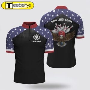 American Flag Patriot Bowling Jersey Shirts Custom Team Name Bowling Team Shirts Jersey