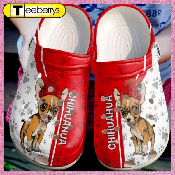 Animals Dog Christmas Chihuahua Love Red Rubber Clog Shoes Comfy Footwear