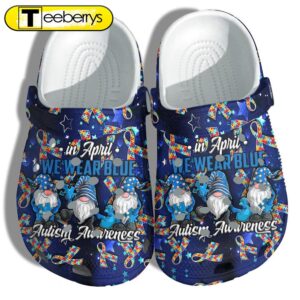 April Gnomes Autism Awareness Clogs Shoes Gifts For Birthday Christmas