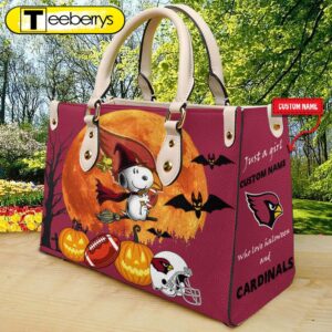 Arizona Cardinals NFL Snoopy Halloween Women Leather Hand Bag