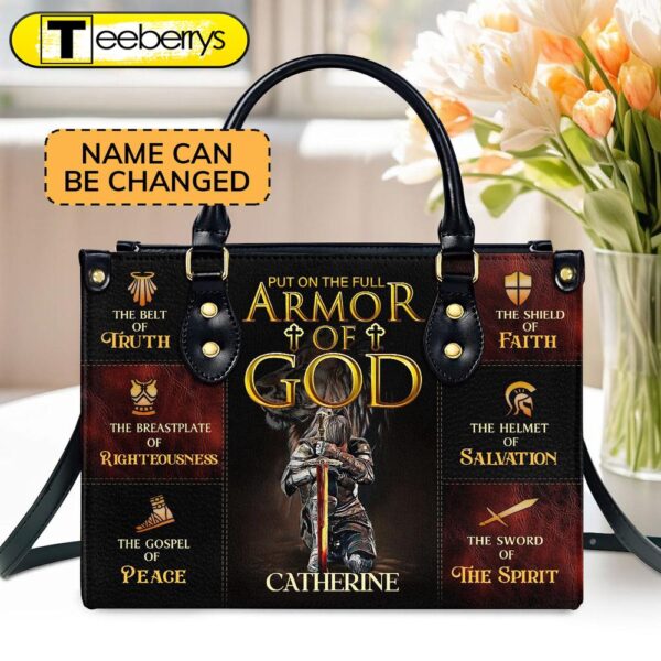 Armor Of God Women Warrior Custom Name Leather Handbags For Women